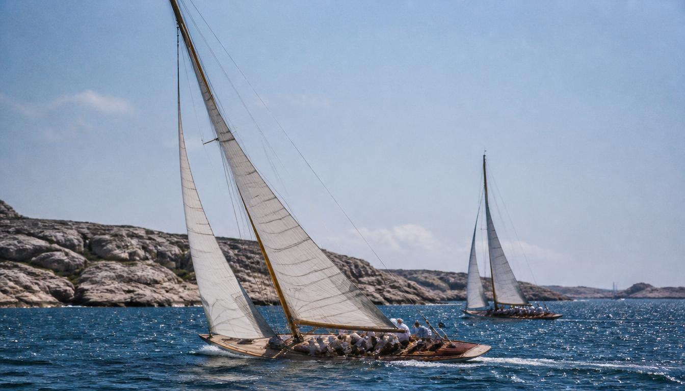 Klassiska segelbåtar utanför Marstrand